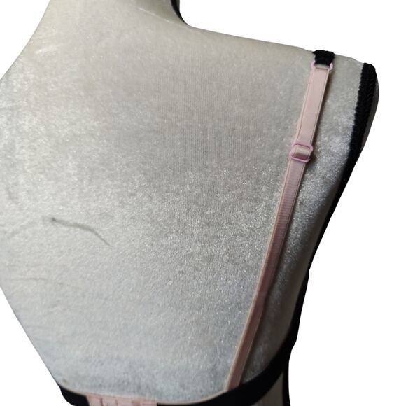 Vintage Victoria Secret Sz 36B Sexy Little Things Black Pink Bow Balconette Bra - Picture 6 of 7